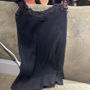 J Crew black lacy tank